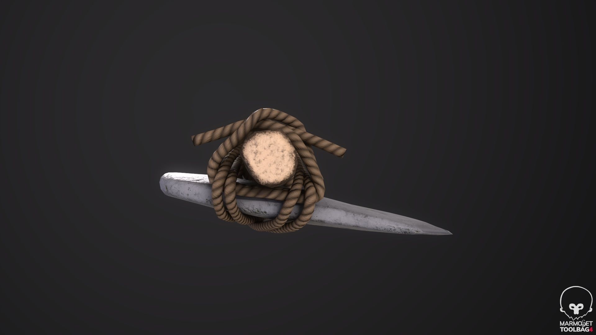 Rock Axe Low-poly 3D model_8