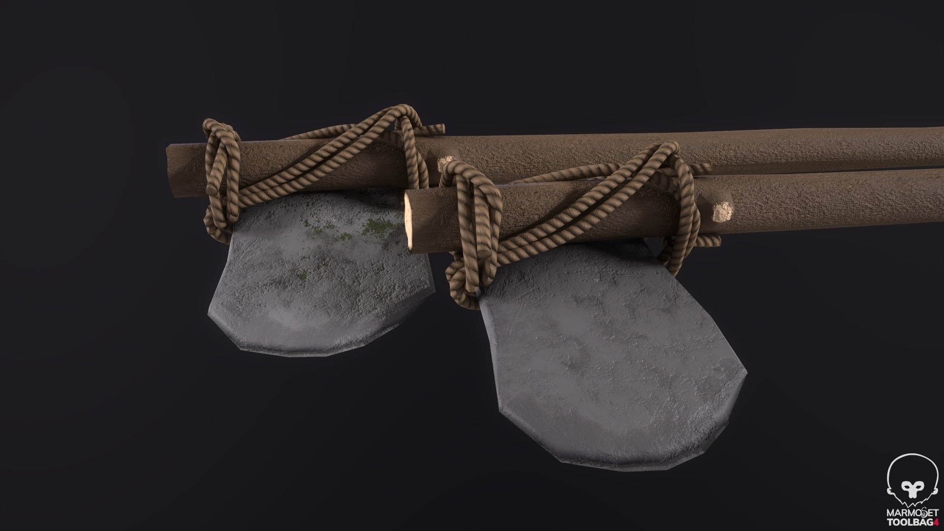 Rock Axe Low-poly 3D model_11