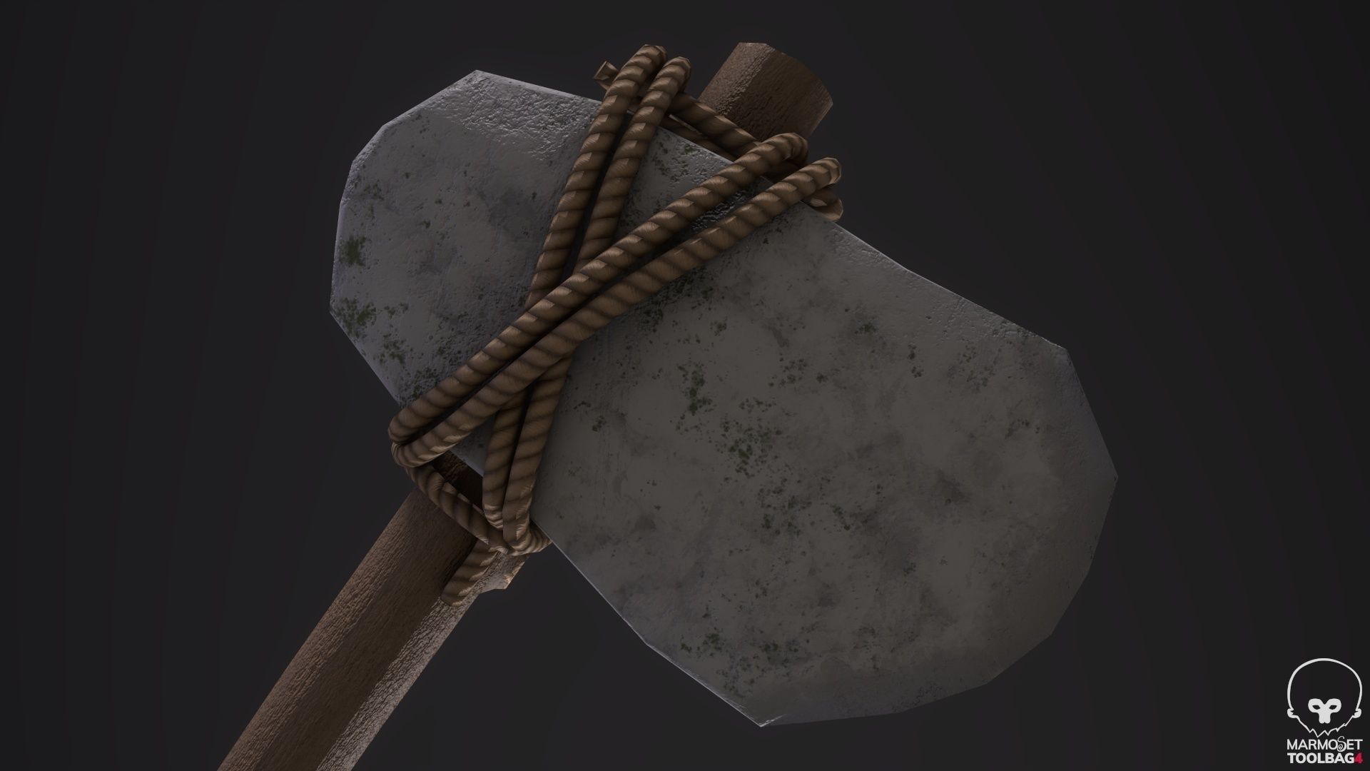Rock Axe Low-poly 3D model_5