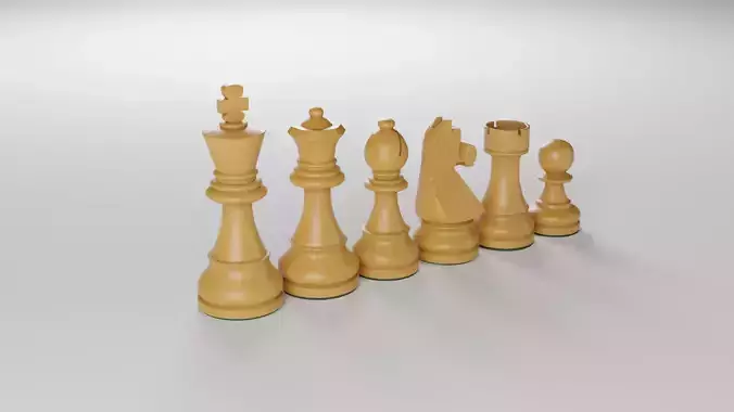 Wooden chess pieces