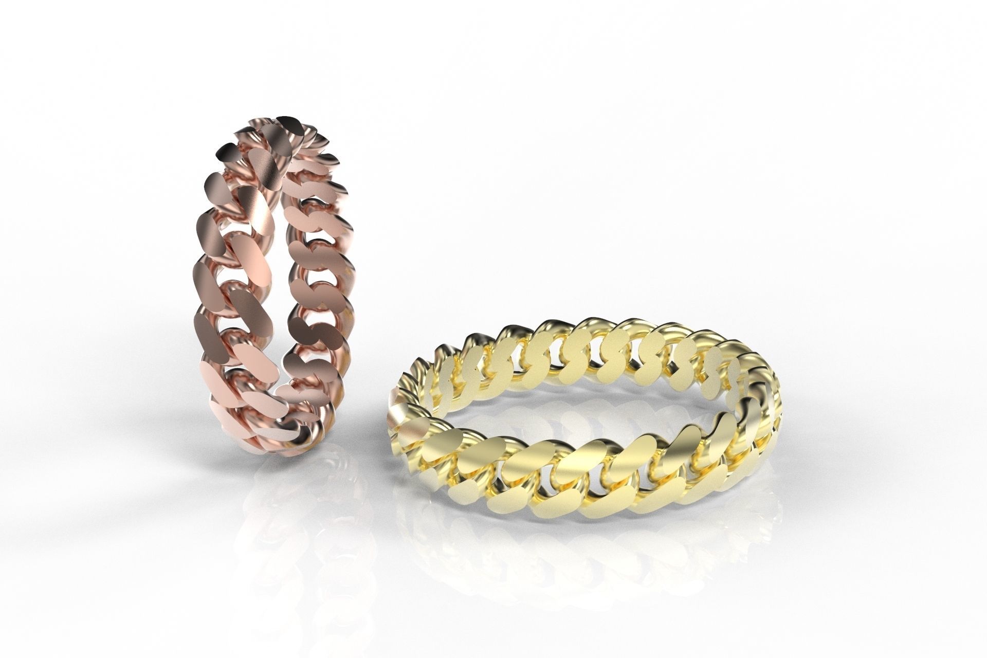 Cuban Rings  5mm wide version 3D print model_6