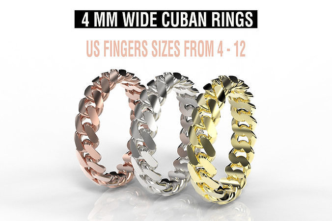 Cuban Rings  5mm wide version 3D print model