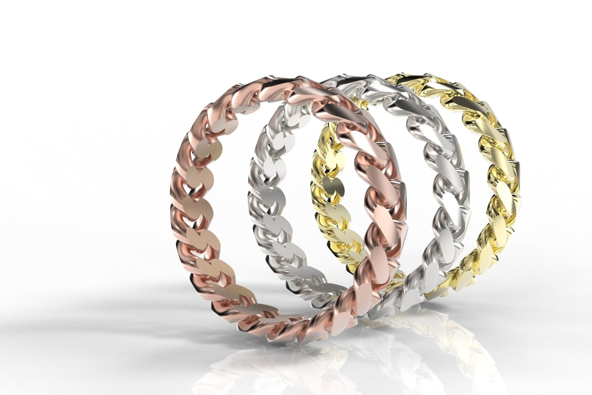 Cuban Rings  5mm wide version 3D print model_8