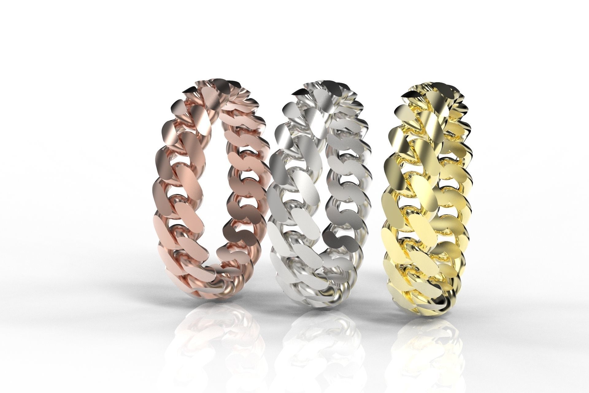 Cuban Rings  5mm wide version 3D print model_1