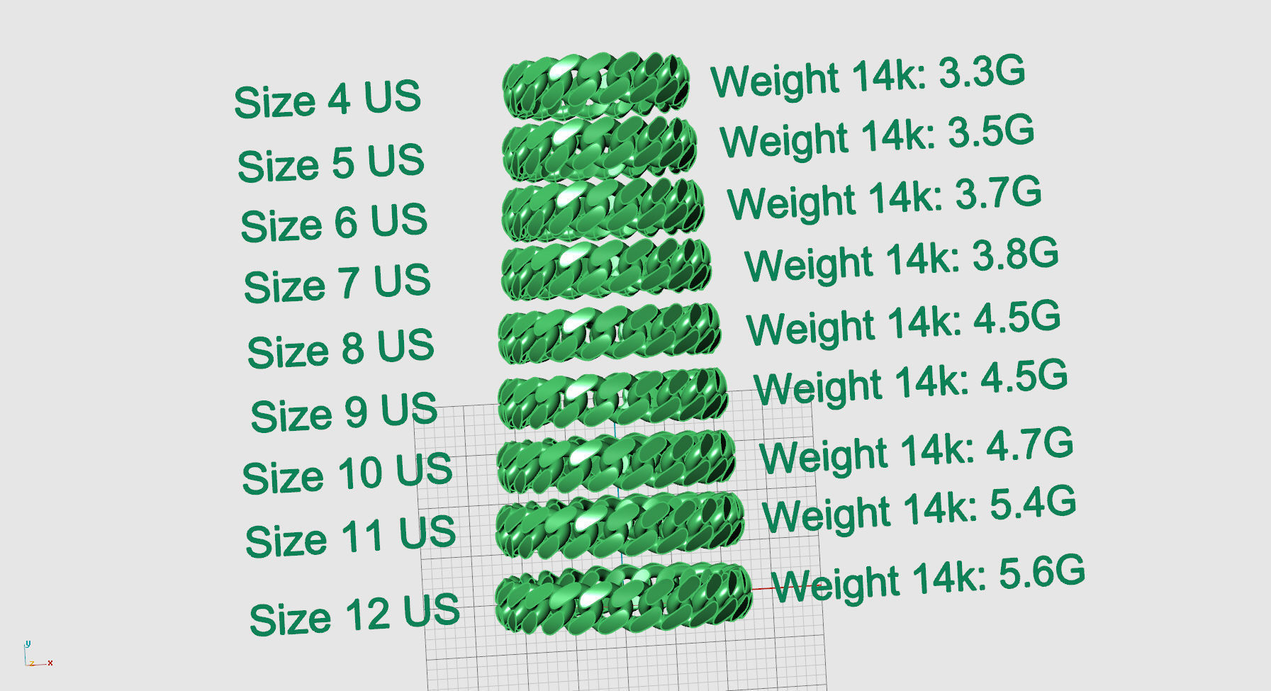 Cuban Rings  5mm wide version 3D print model_3