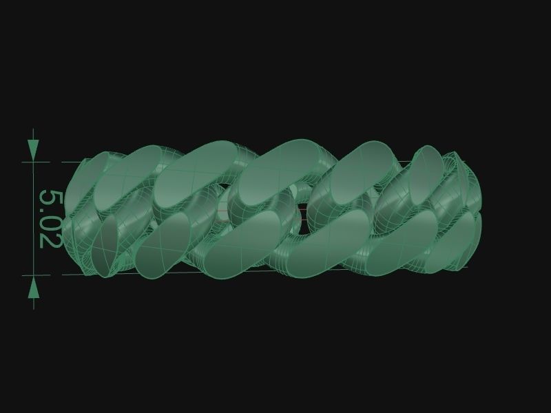 Cuban Rings  5mm wide version 3D print model_4