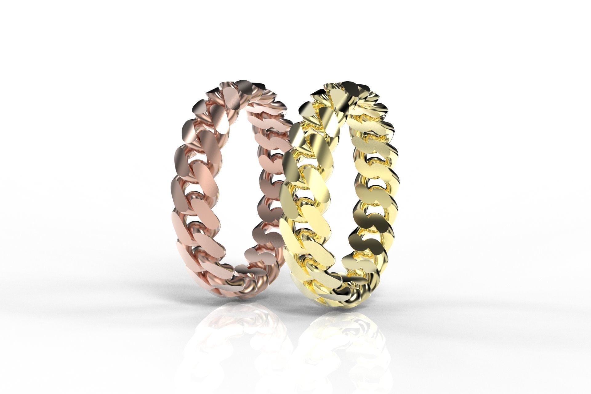 Cuban Rings  5mm wide version 3D print model_2