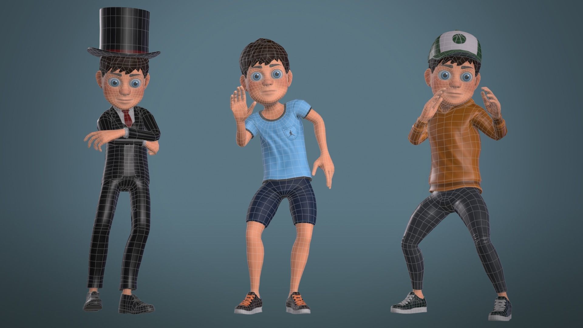 CARTOON BOY LOW POLY - GAME READY Low-poly 3D model