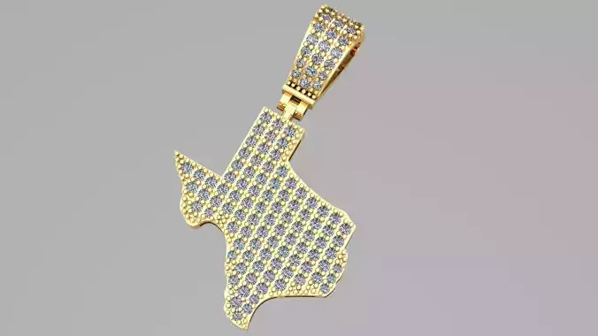 texas map Pendant  3d model 