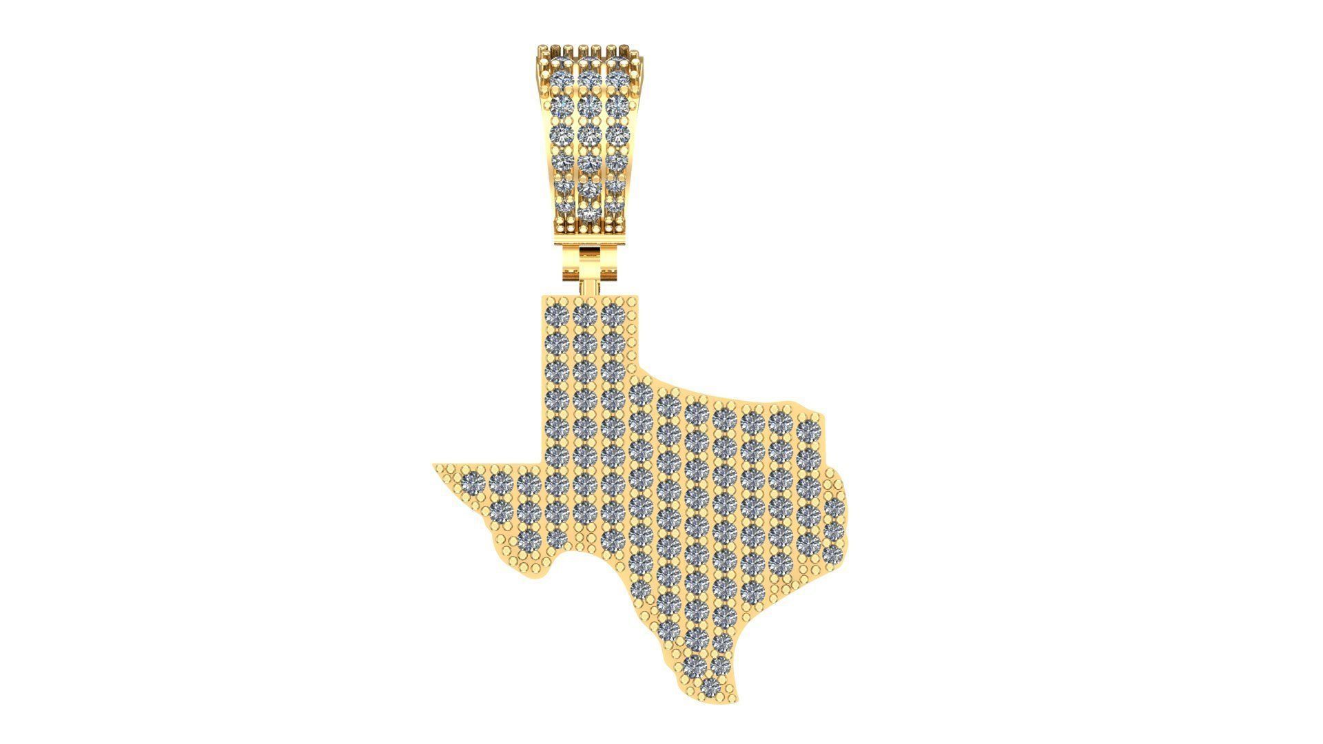texas map Pendant  3d model  3D print model_1