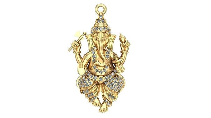 Lord Ganesh Pendant 3d model  3D print model