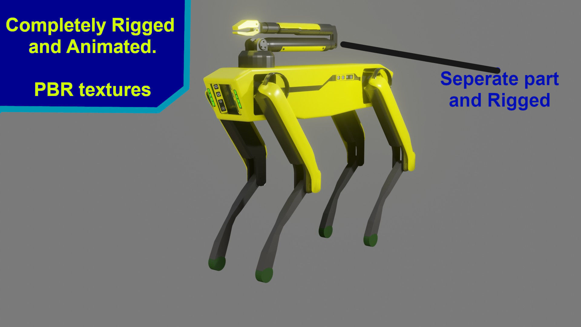 Boston Dynamics Dog with Arm - Low Poly PBR- Game Ready Low-poly 3D model_1
