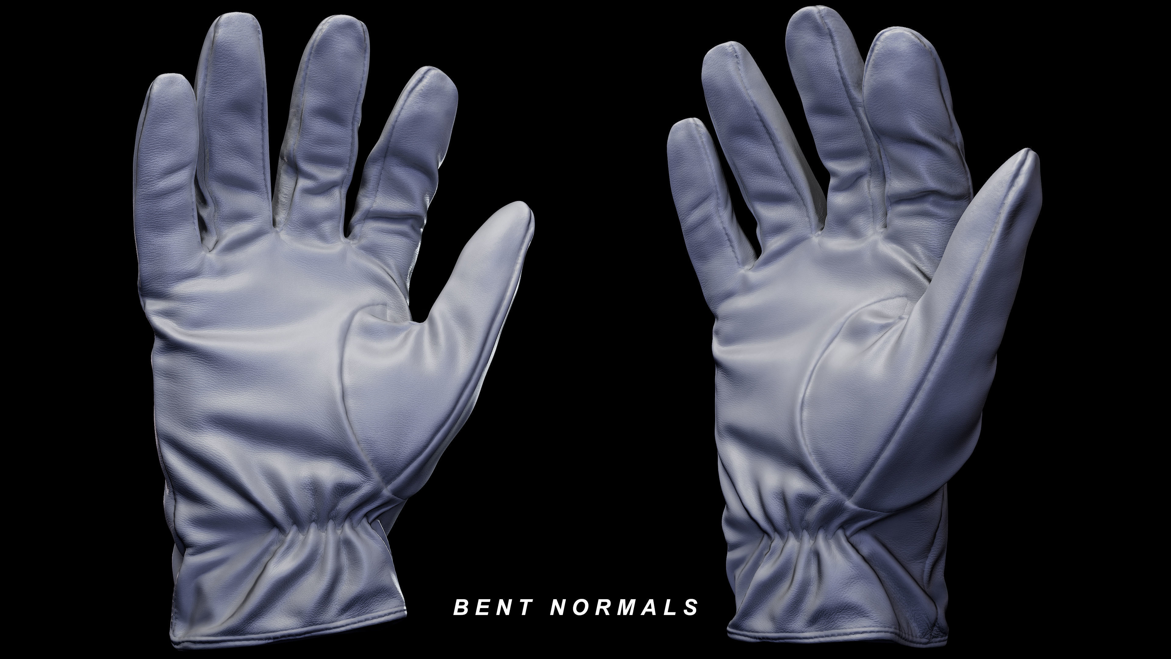 Leather Gloves 003 Low-poly 3D model_2