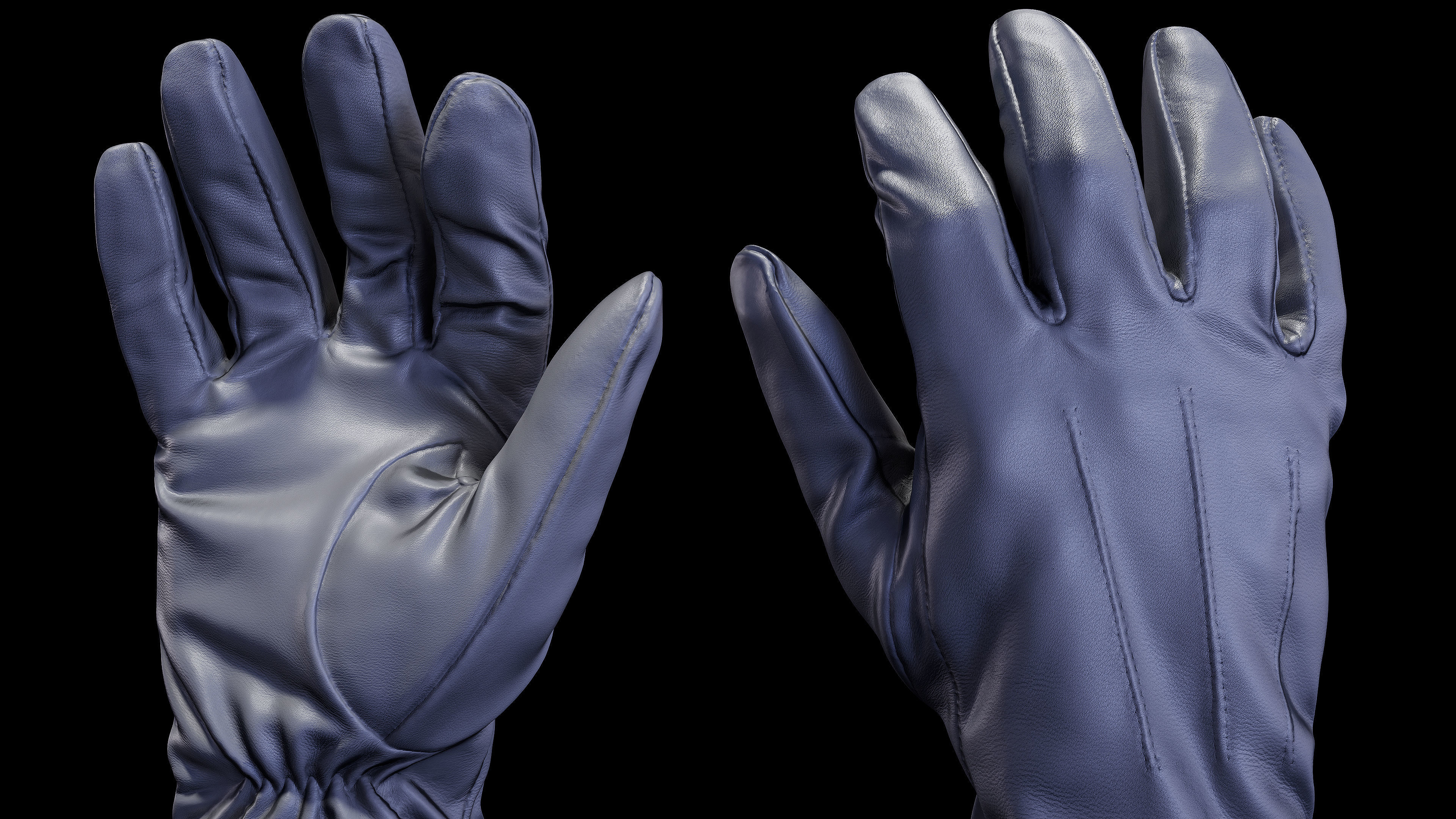 Leather Gloves 003 Low-poly 3D model_7