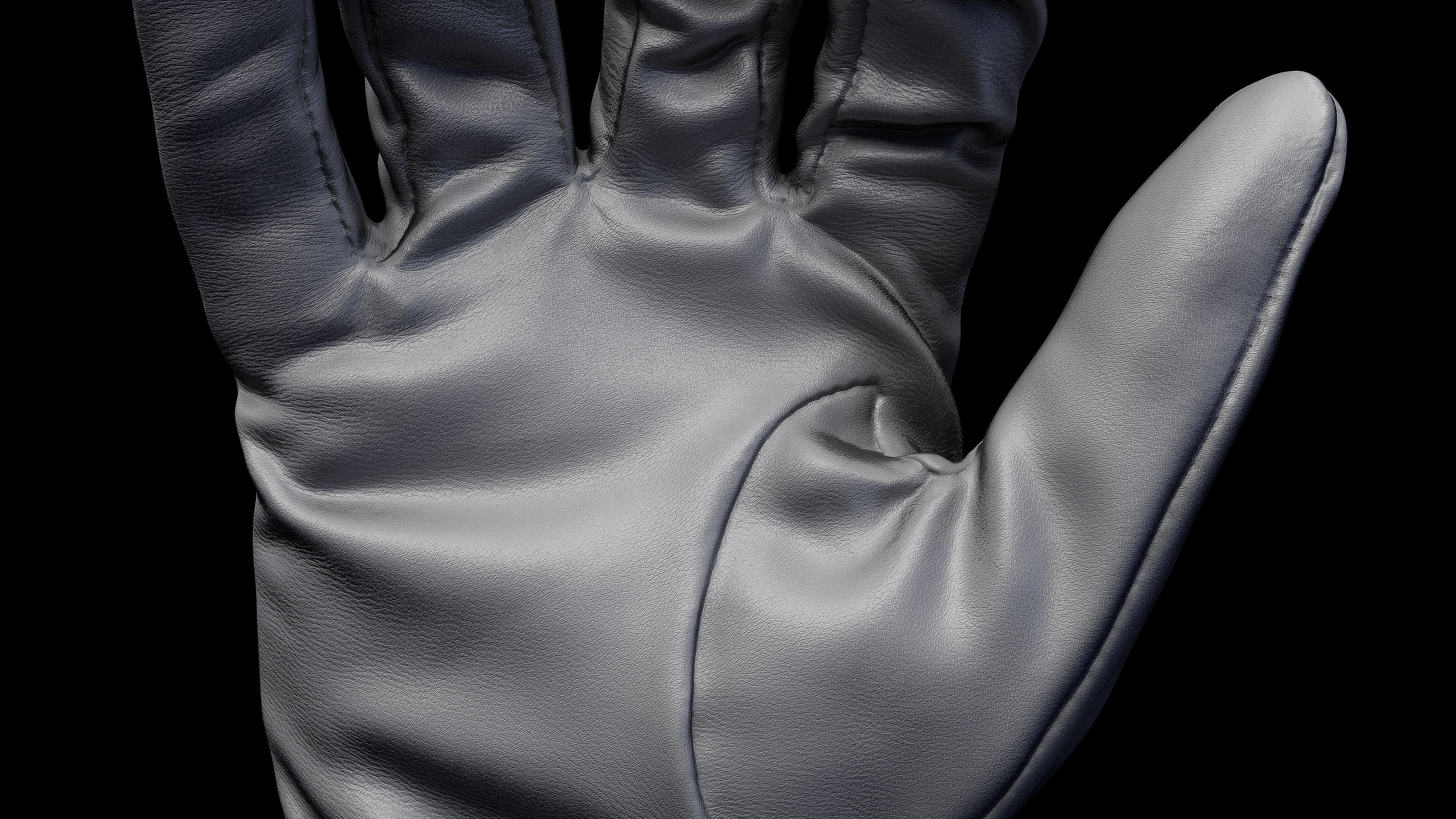 Leather Gloves 003 Low-poly 3D model_9