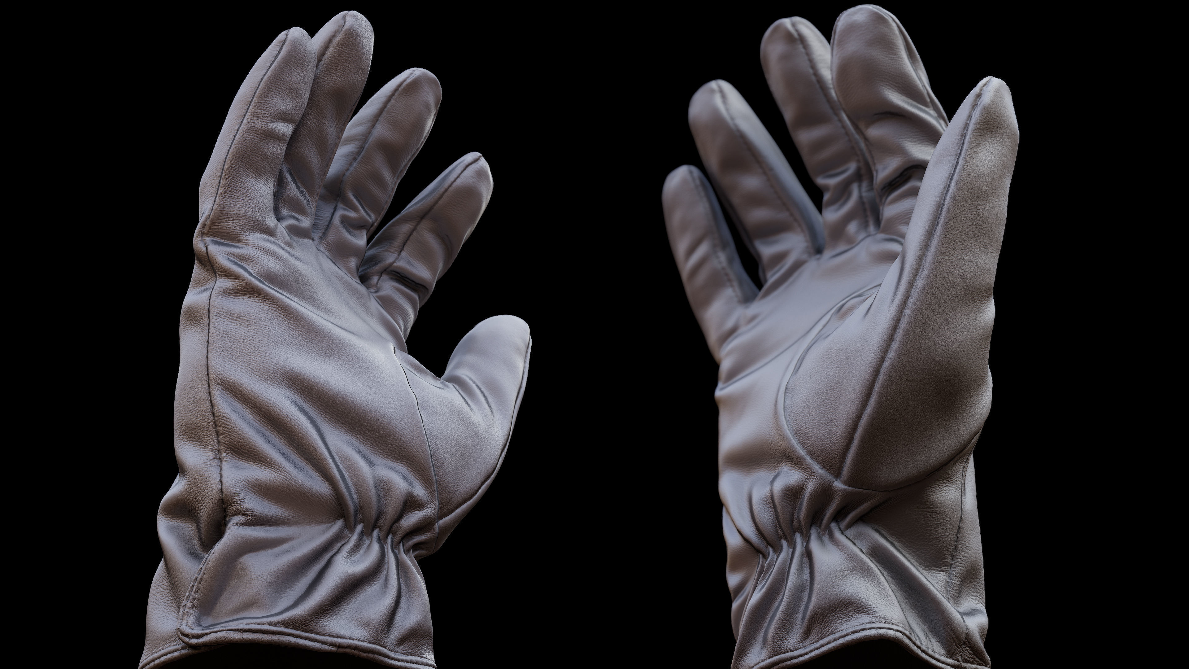 Leather Gloves 003 Low-poly 3D model_8