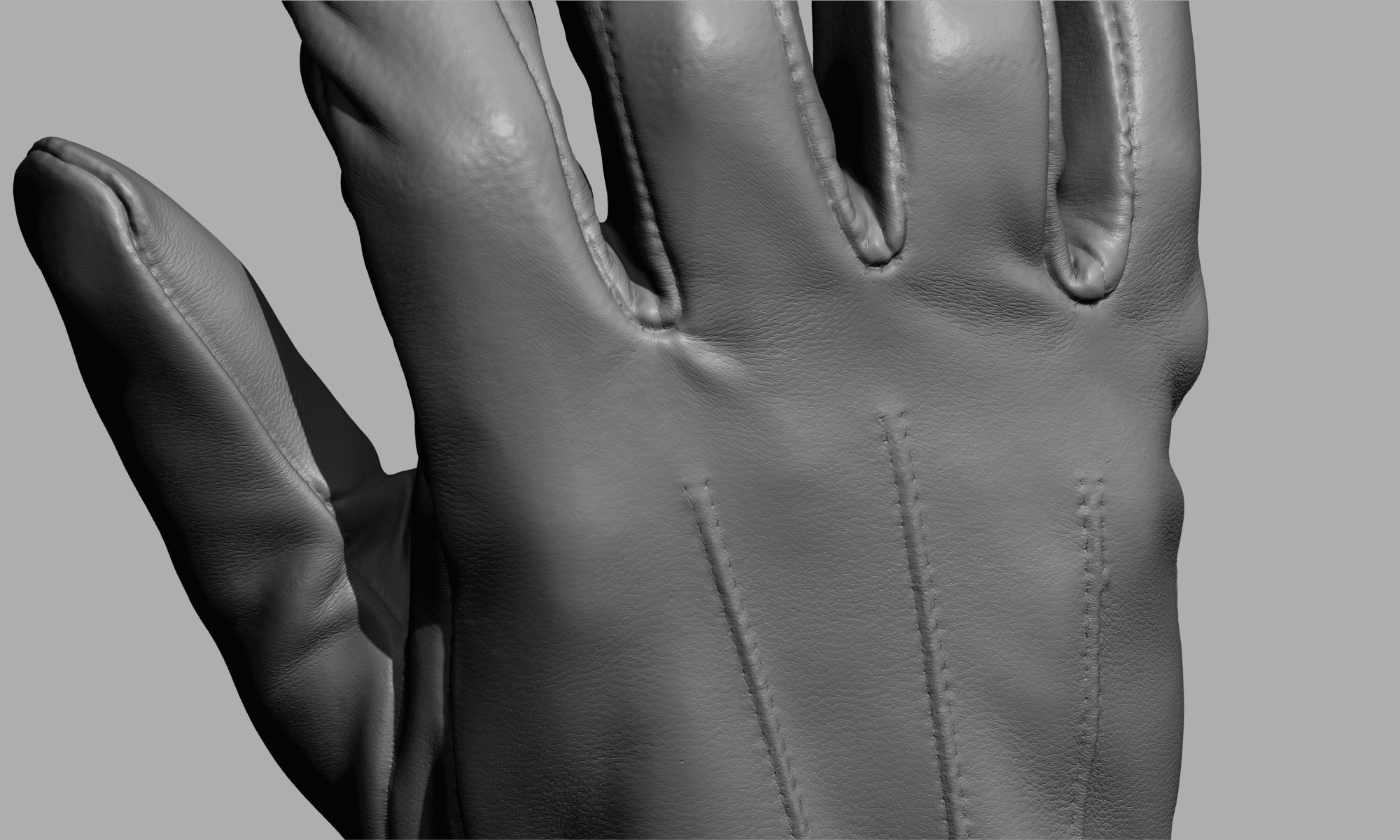 Leather Gloves 003 Low-poly 3D model_11
