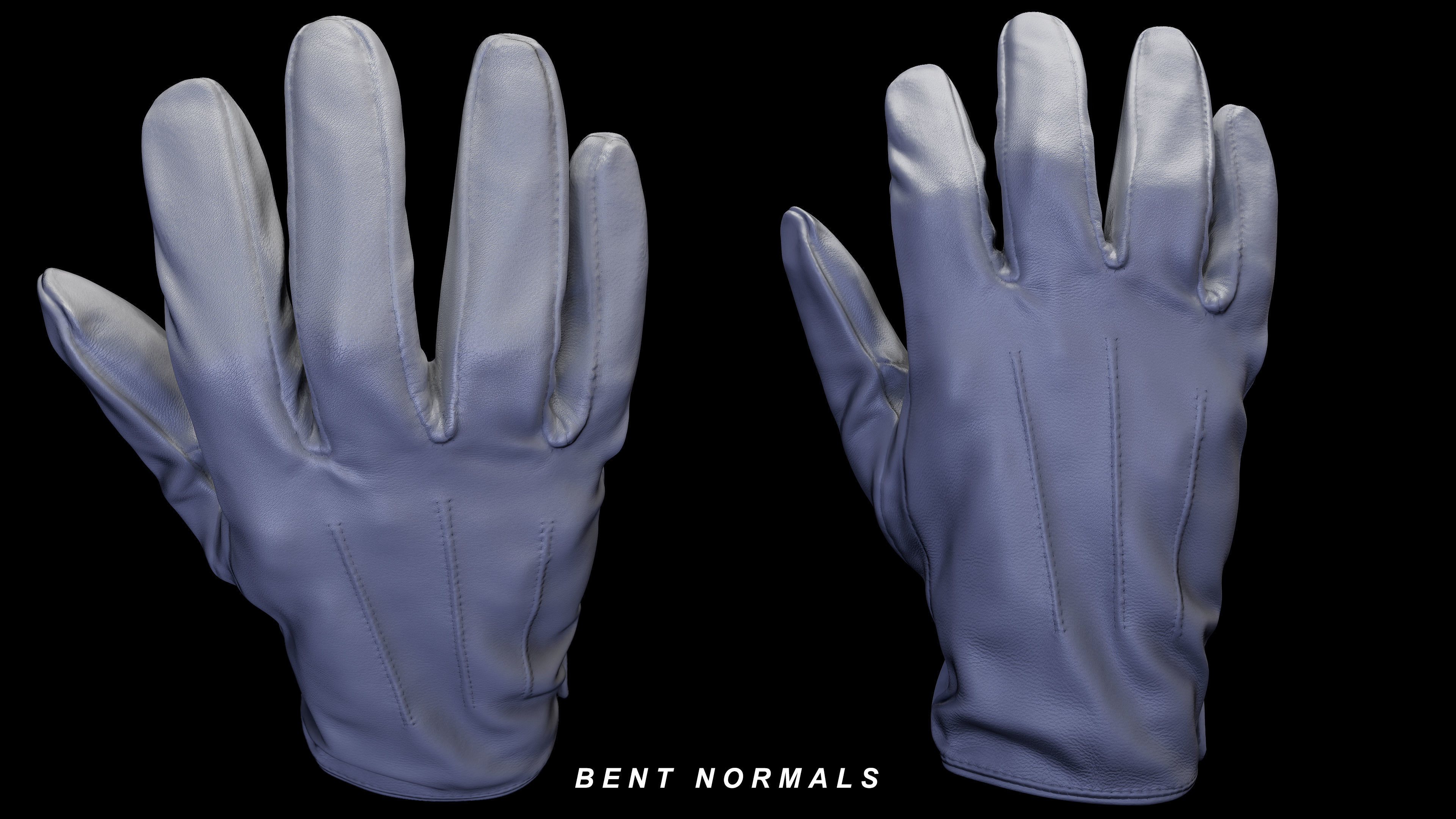 Leather Gloves 003 Low-poly 3D model_3