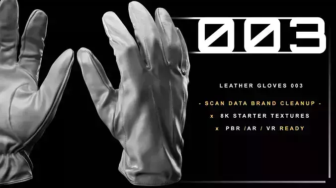 Leather Gloves 003 Low-poly 3D model Leather Gloves 003 Low-poly 3D model