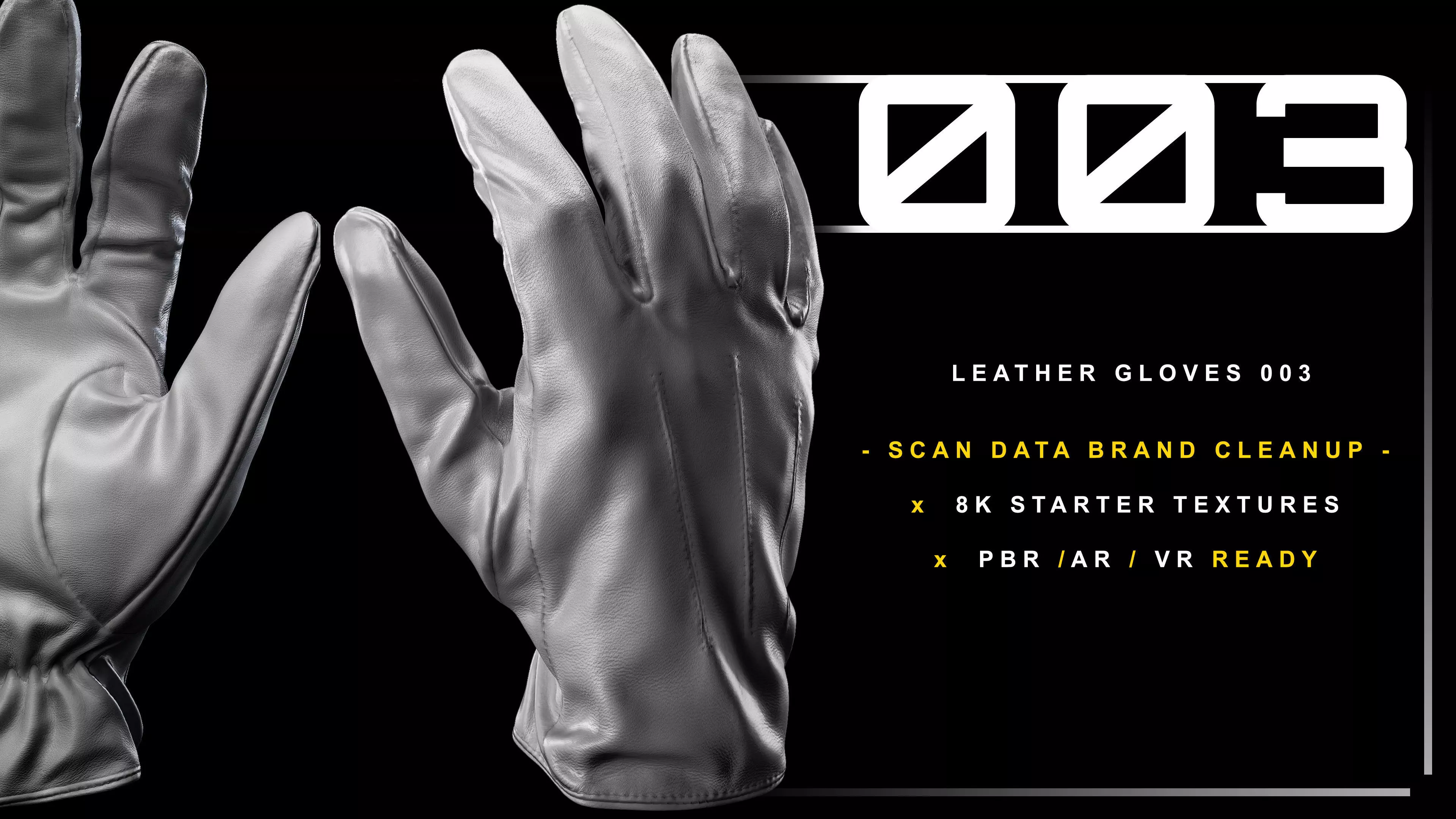 Leather Gloves 003 Low-poly 3D model_0