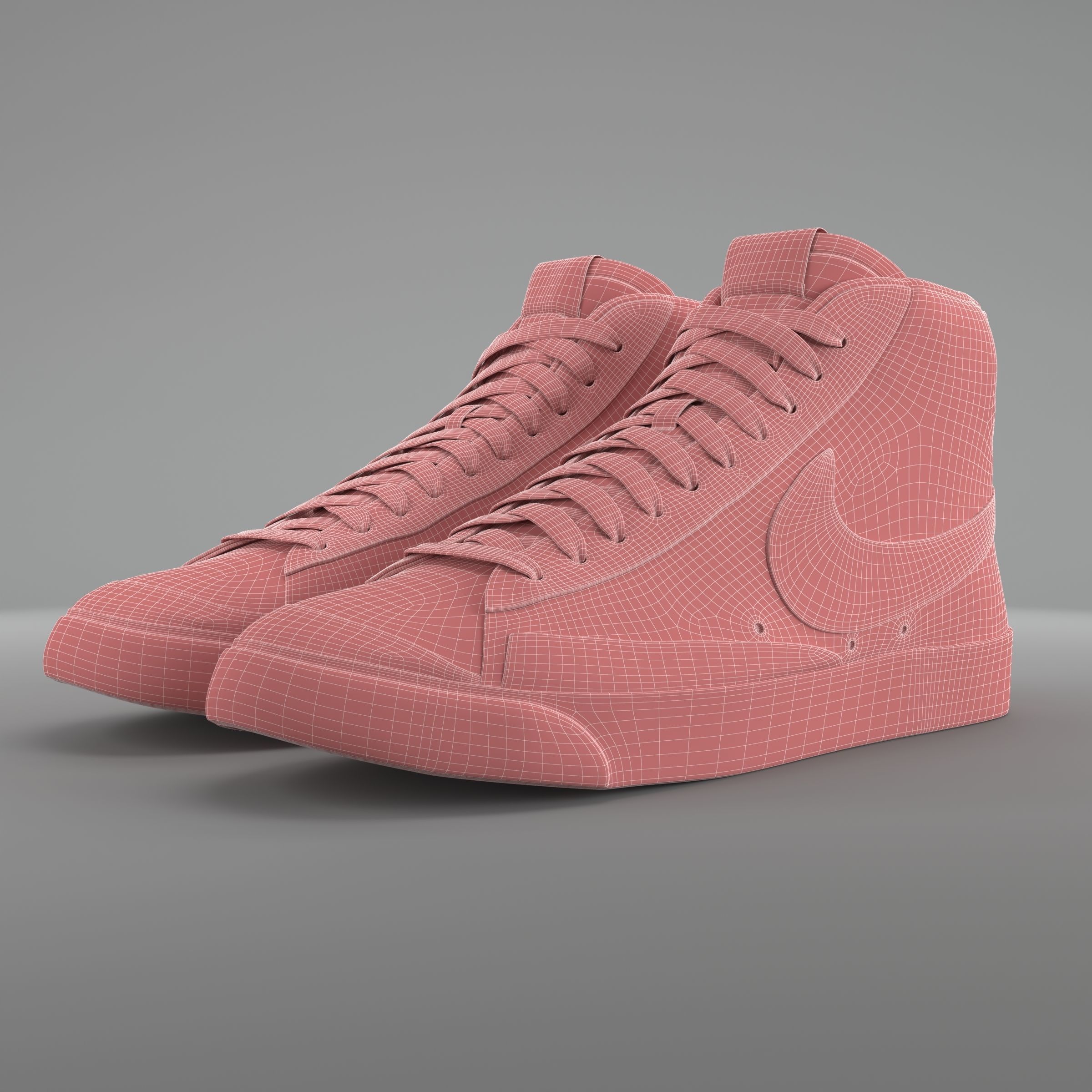 Nike Blazer Mid 77 Vintage PBR Low-poly 3D model_8