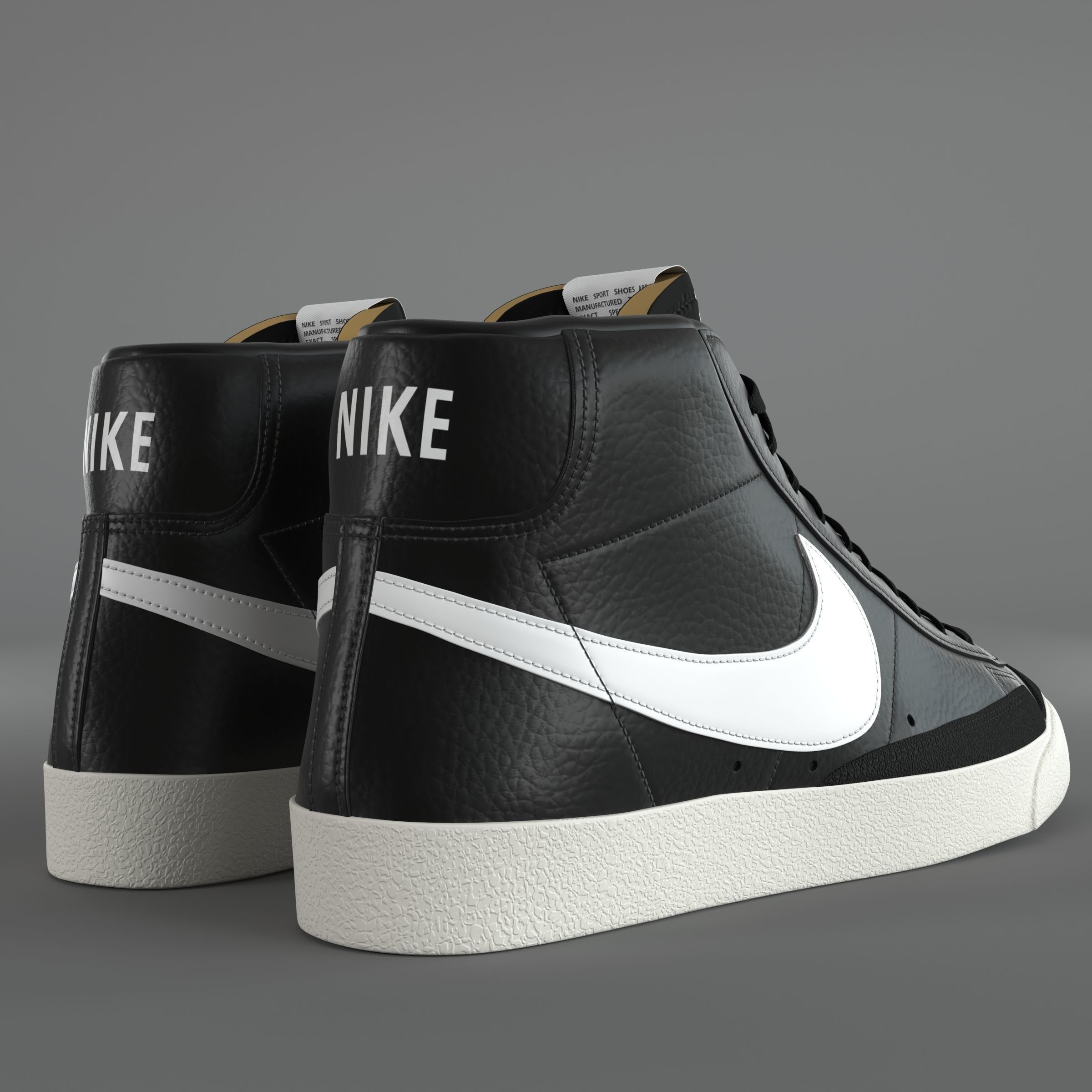 Nike Blazer Mid 77 Vintage PBR Low-poly 3D model_3