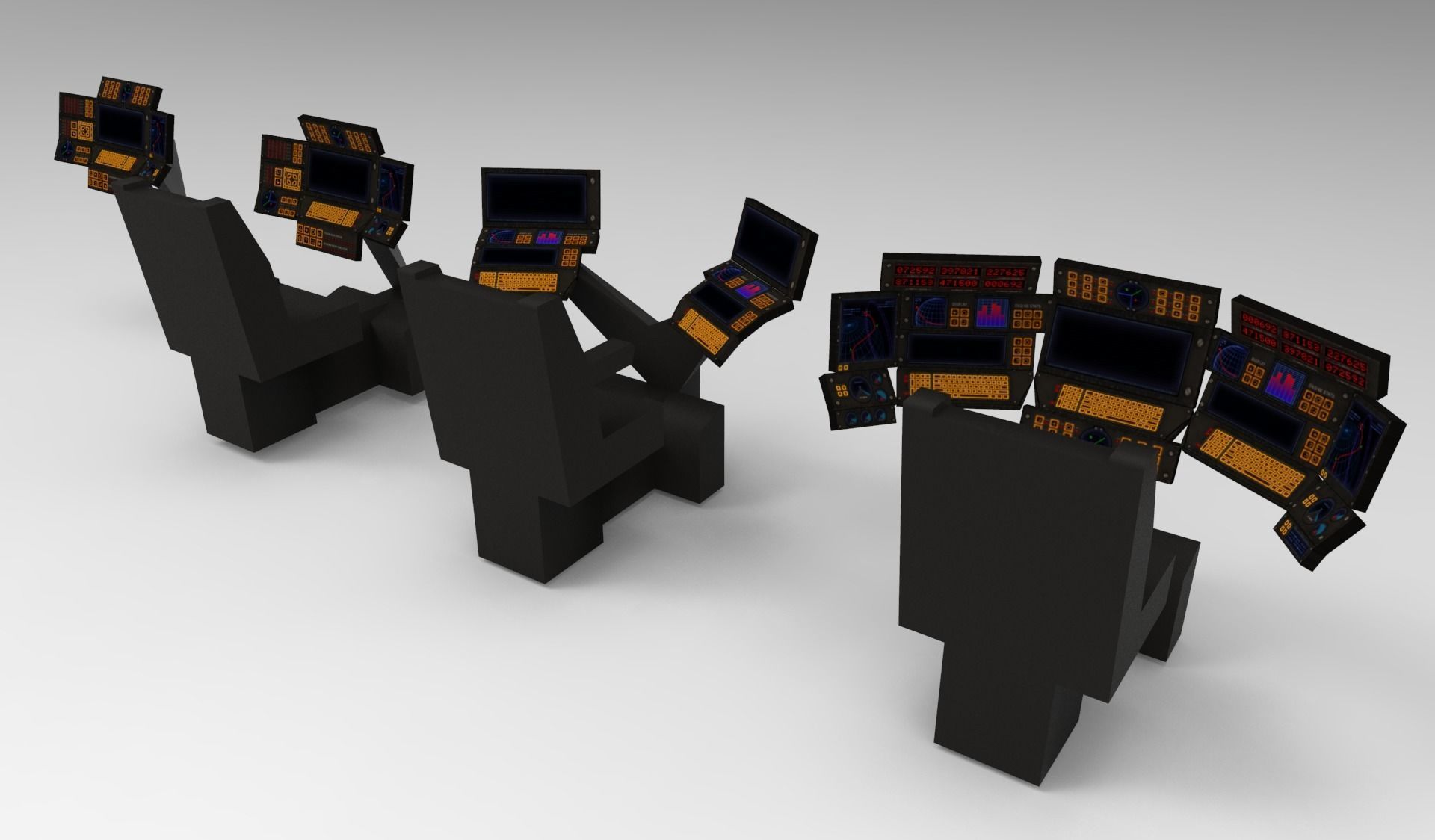 Submarine Navigation command system 3D model_2