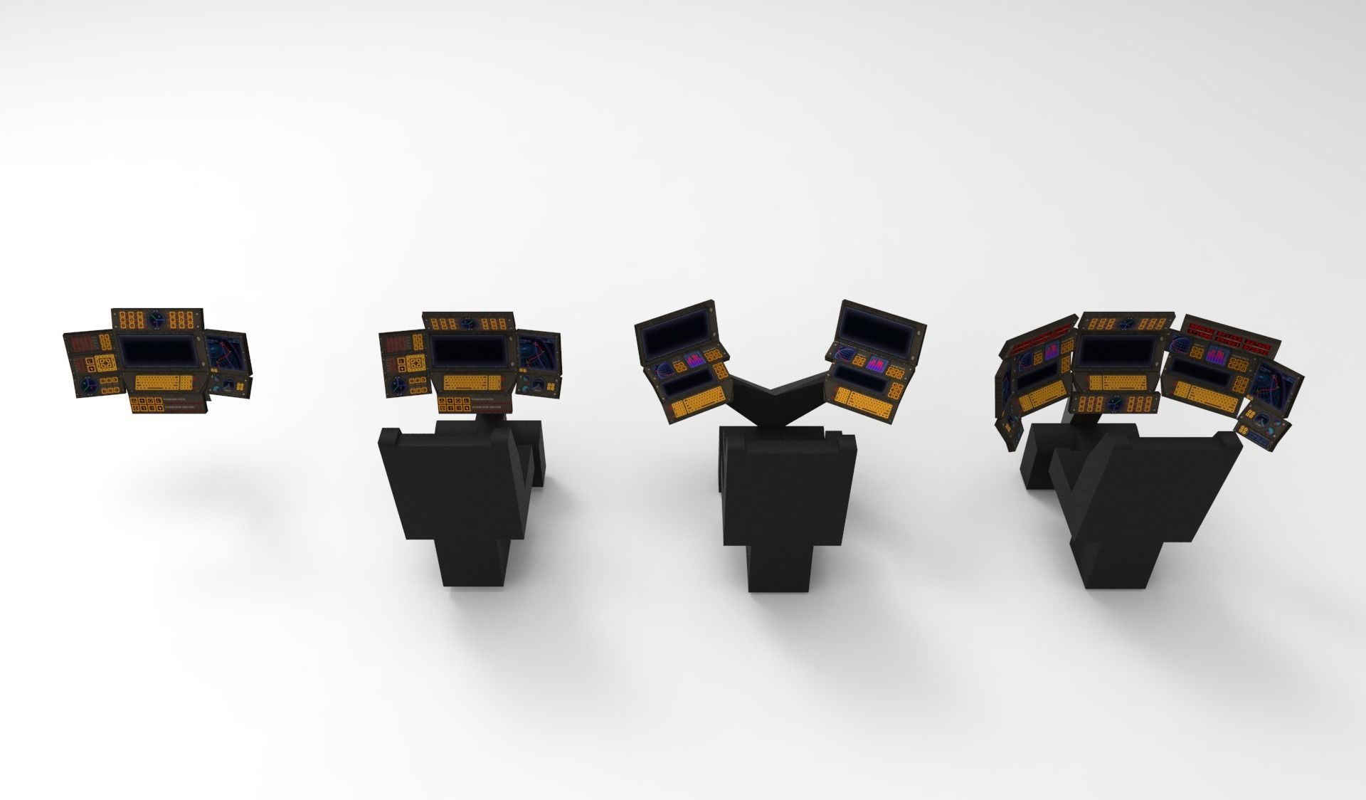 Submarine Navigation command system 3D model_1