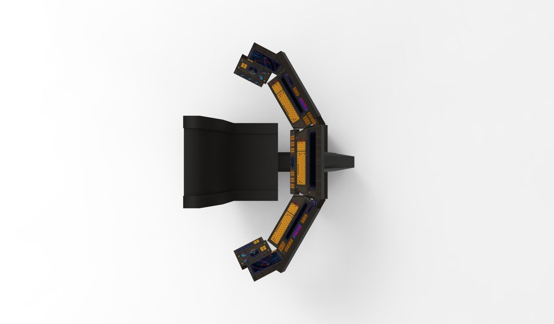 Submarine Navigation command system 3D model_5