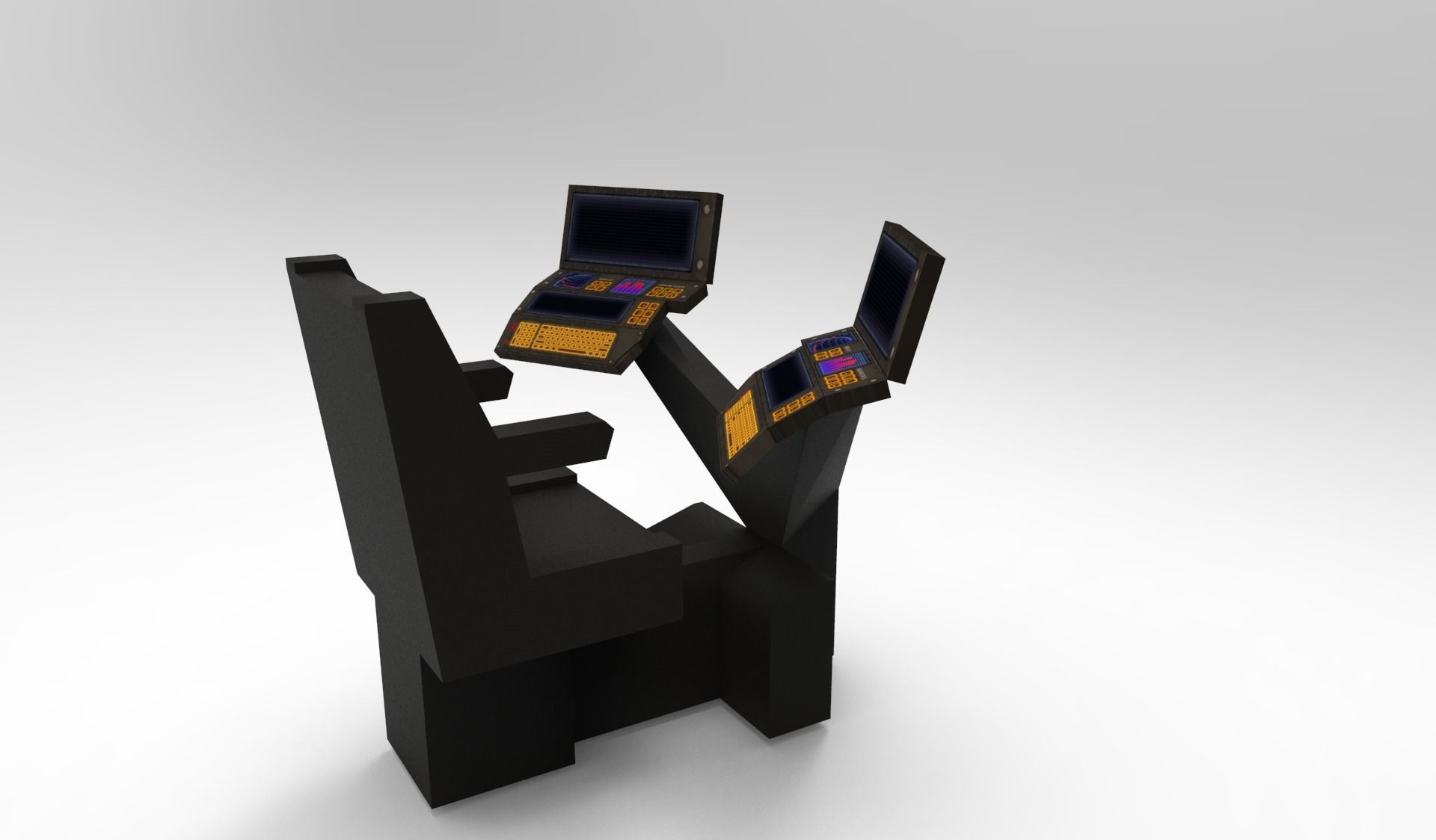 Submarine Navigation command system 3D model_10