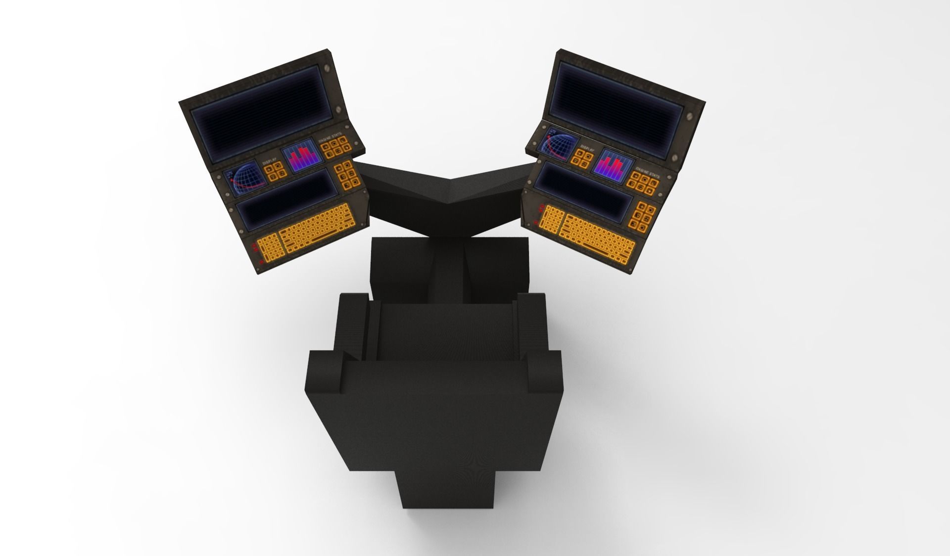 Submarine Navigation command system 3D model_7