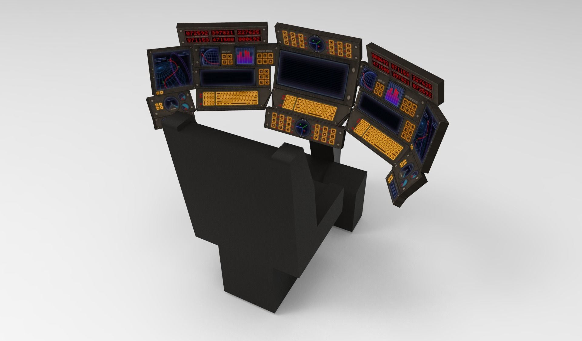 Submarine Navigation command system 3D model_3
