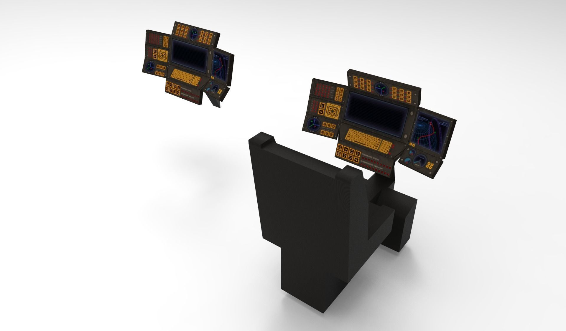 Submarine Navigation command system 3D model_15