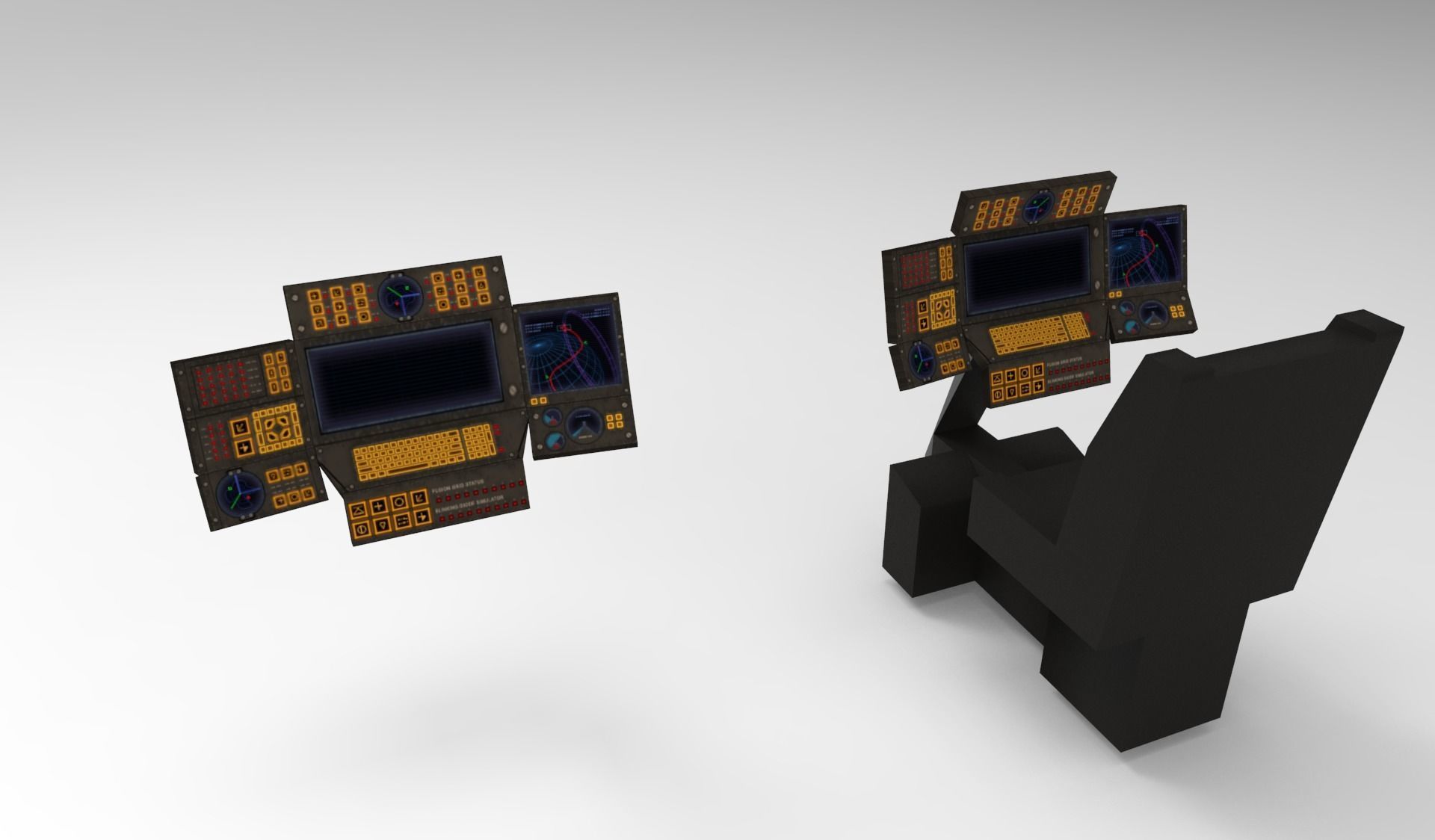 Submarine Navigation command system 3D model_16