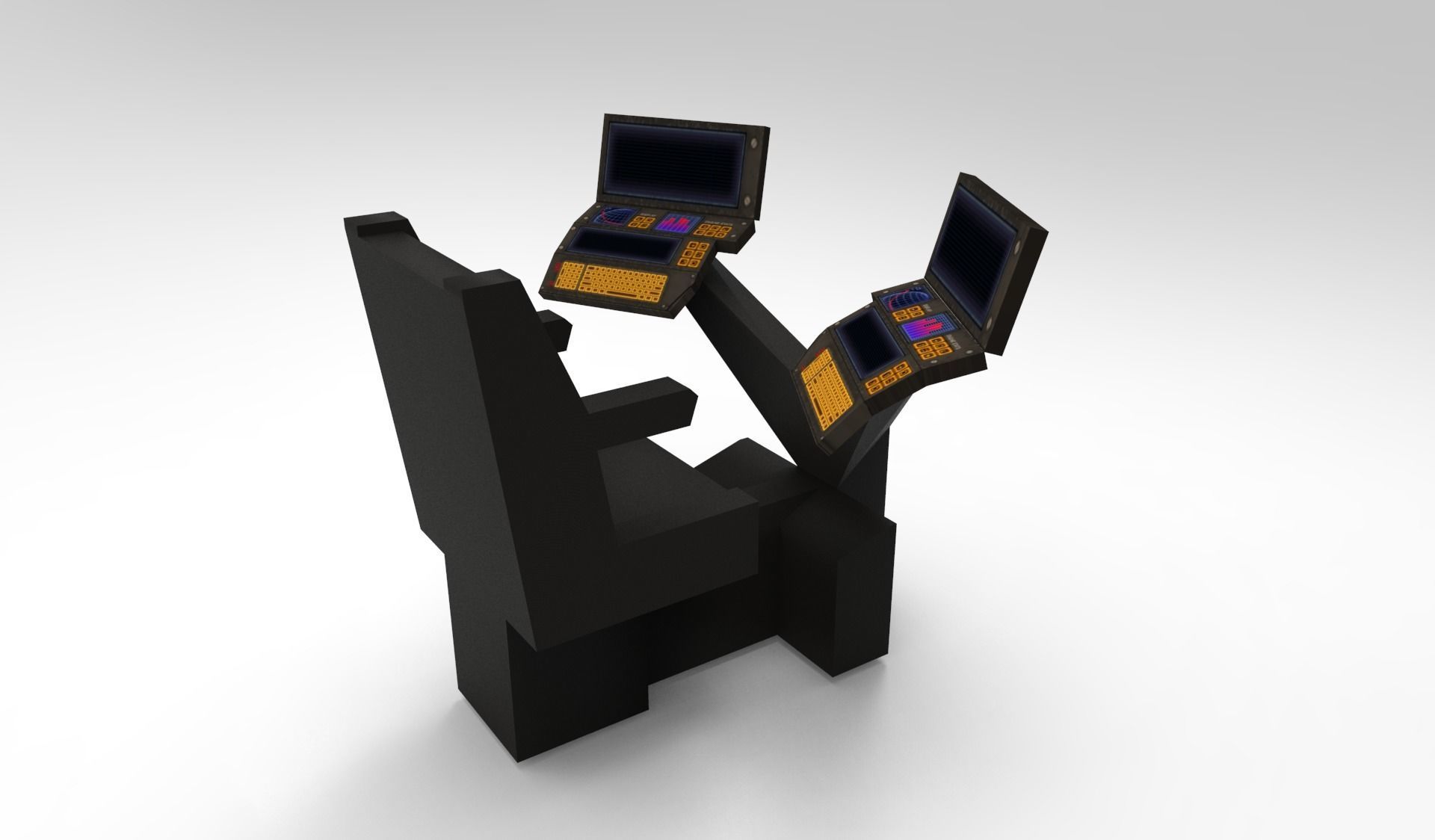 Submarine Navigation command system 3D model_8