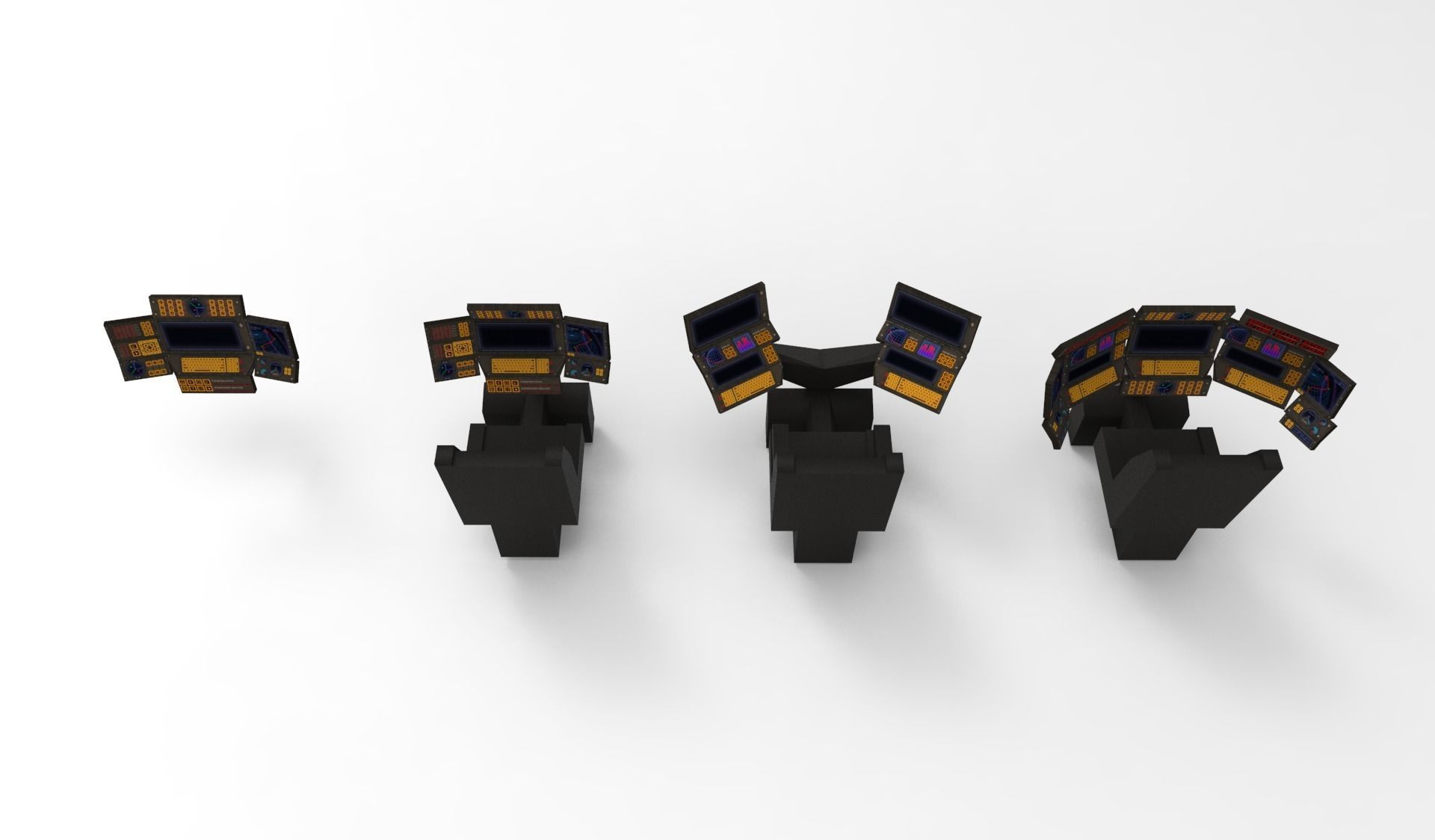 Submarine Navigation command system 3D model_6