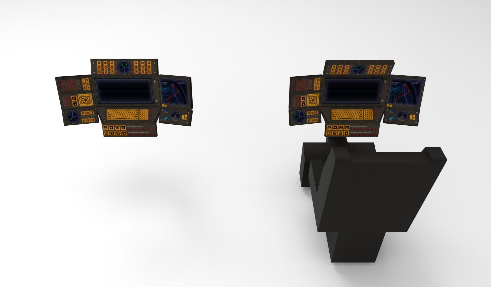 Submarine Navigation command system 3D model_13