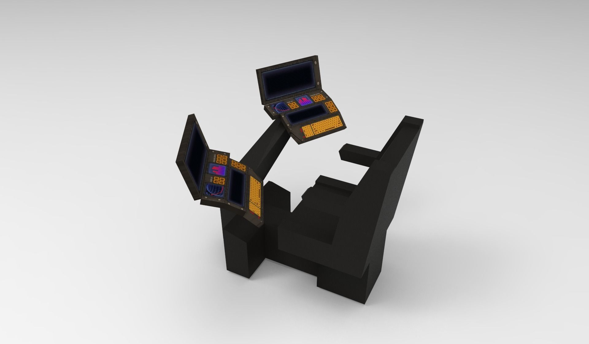 Submarine Navigation command system 3D model_9