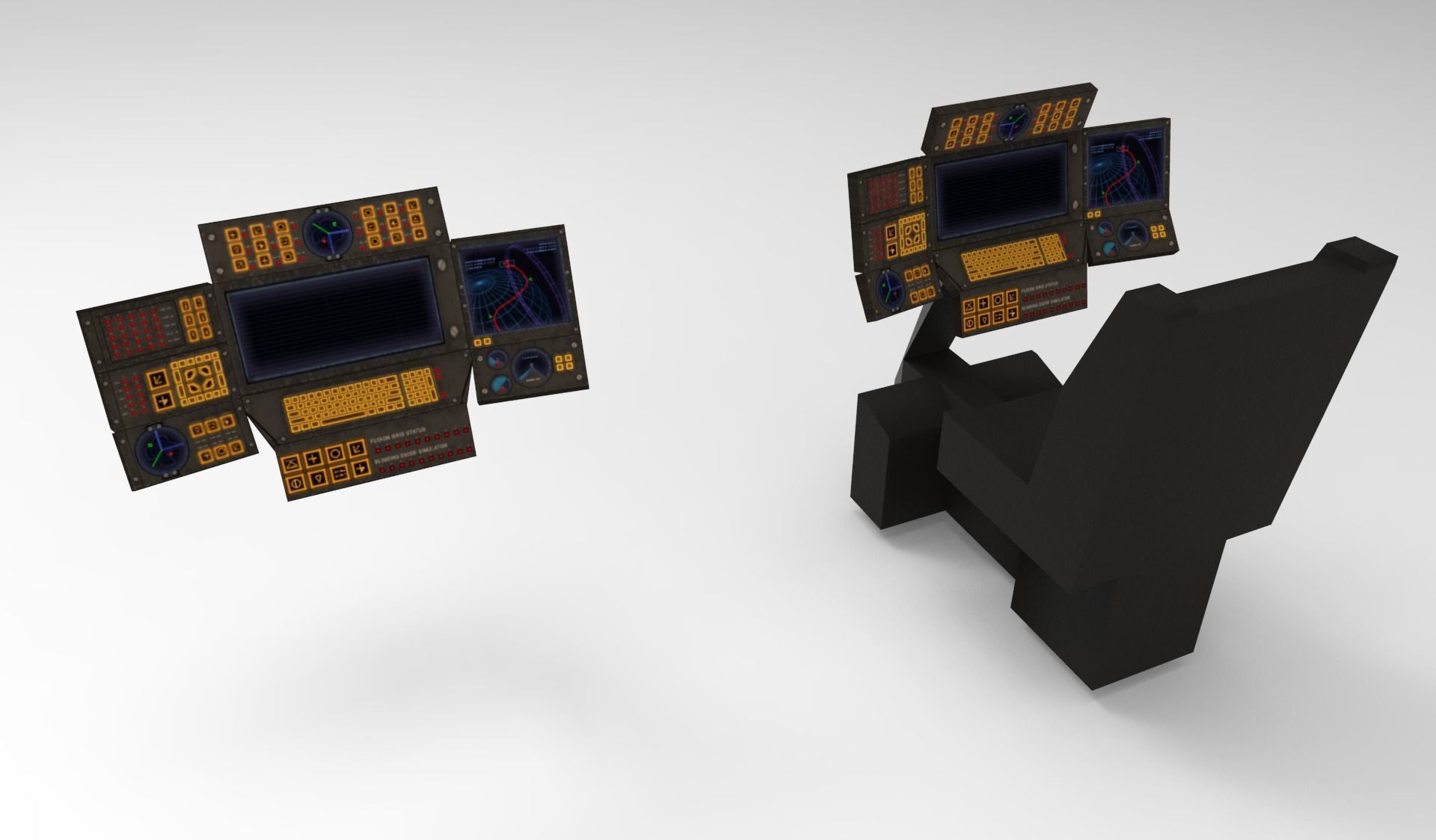 Submarine Navigation command system 3D model_14