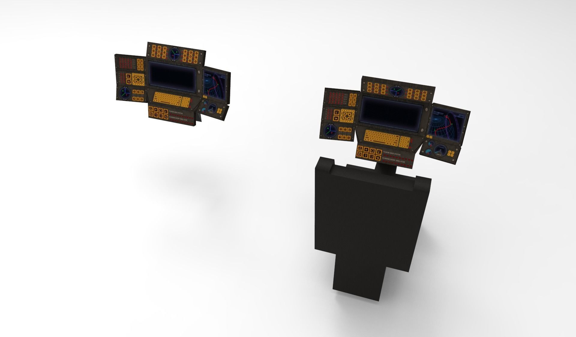 Submarine Navigation command system 3D model_17