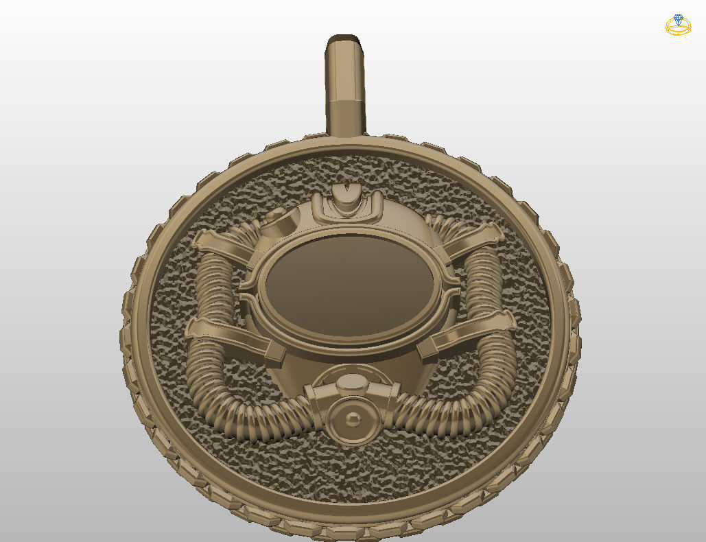 Diver pendant 3D print model_19