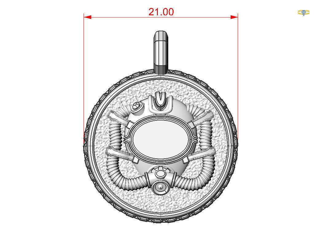 Diver pendant 3D print model_6