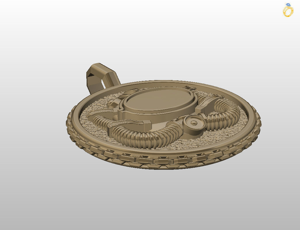 Diver pendant 3D print model_11