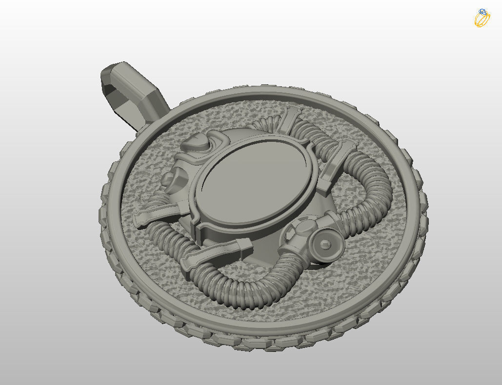Diver pendant 3D print model_25