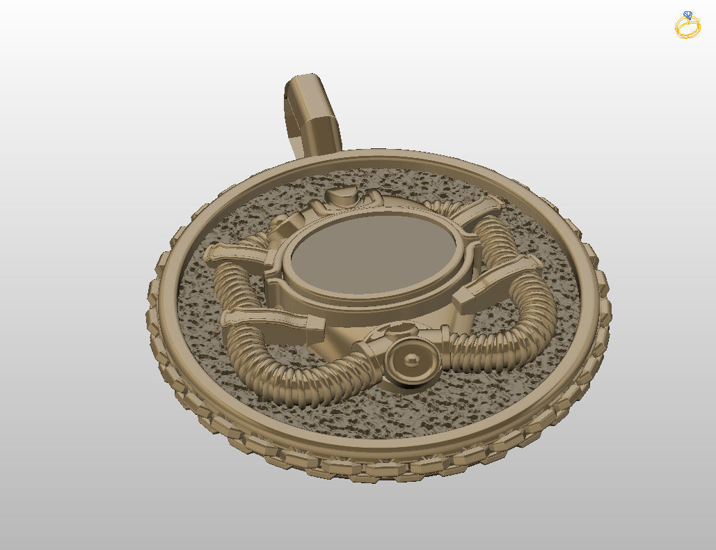 Diver pendant 3D print model_14