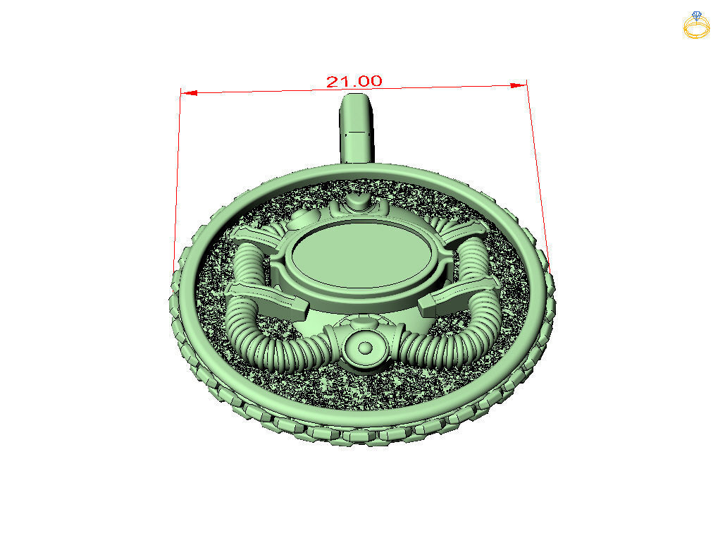Diver pendant 3D print model_32
