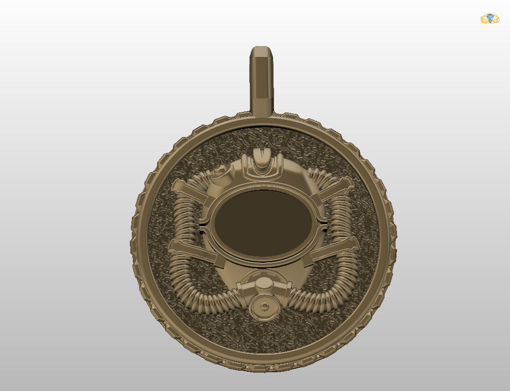 Diver pendant 3D print model_18
