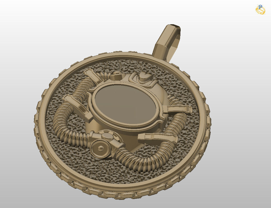Diver pendant 3D print model_20