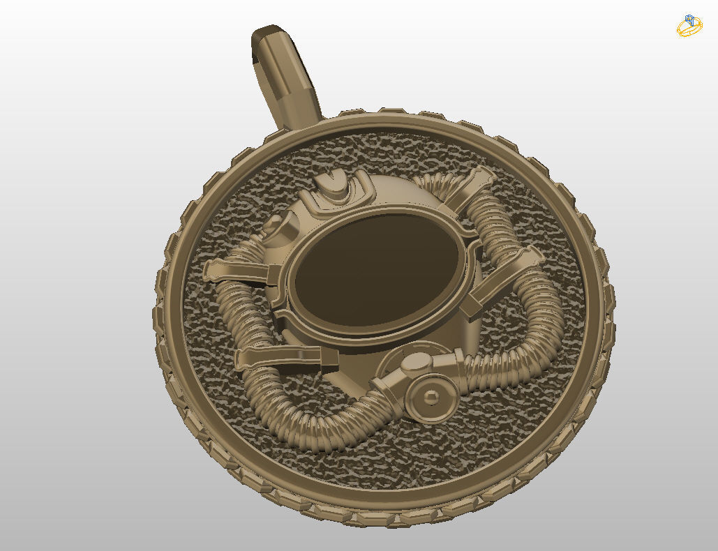 Diver pendant 3D print model_16