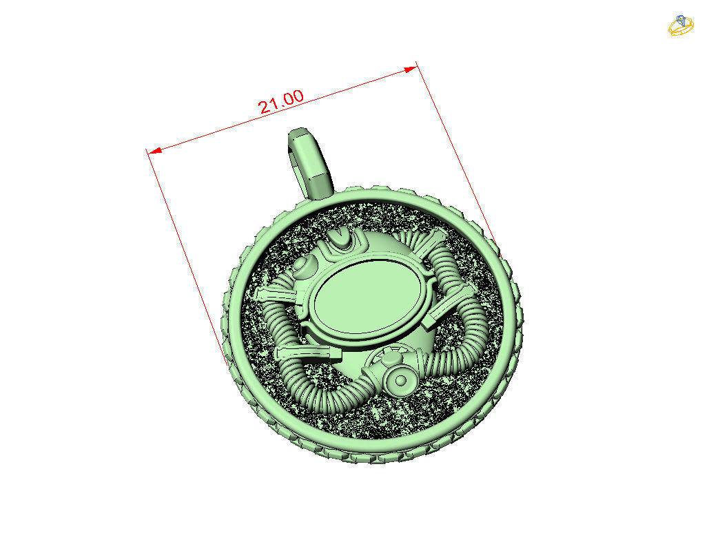Diver pendant 3D print model_27